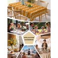 thumbnail image 5 of Orange Spring Leaves Table Cloth, Waterproof Tablecloth for Rectangle Tables, Pastoral Botanical Striped Flowers Reusable Washable Fabric Table Cover for Restaurant Kitchen Dining Tables 52"x70", 5 of 9