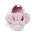 thumbnail image 6 of Otqutp Toddler Soft Bottom Sneakers 3d Rabbit Ears Girls Cute PU Love Print Flat Shoes Baby Shoes Non Slip Ankle Sneakers for 0-12 Months(Pink,0-3 Months), 6 of 7