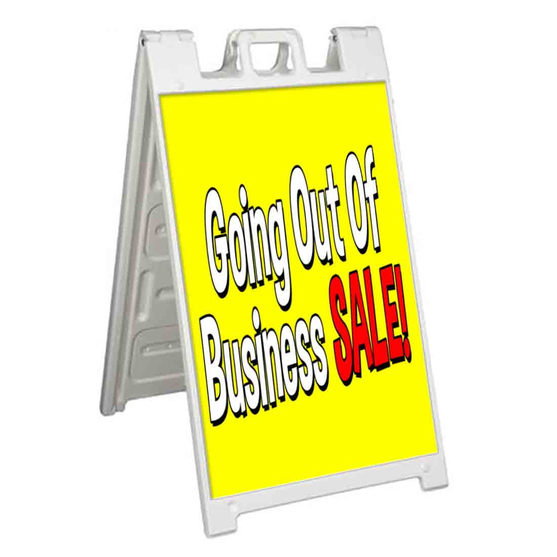 Going Out Of Business Sale (24" X 36") Standard A-Frame Signicade, Includes Decal Applied To Stand