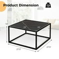 thumbnail image 3 of Resenkos Coffee Table, Modern Sofa Table Tea Table,Modern Glass Square Coffee Table with Metal Frame for Living Room-Black, 3 of 6