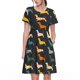 thumbnail image 1 of Disketp Plaid Dachshund para Vestido de Manga Corta para Mujeres, Vestidos de Verano para Mujeres, Casual y Holgado para la Playa, 1 of 6