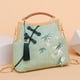 thumbnail image 5 of Sonducket Bolso de hombro para mujer, bolsos de mensajero hechos a mano, bolsos con cierre de moda Vintage puro, portador con flecos bordado Bolsas de mensajero y de hombro Verde, 5 of 6