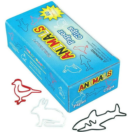Childcraft Animal Shapes Paper Clips, 60-Pack