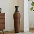 thumbnail image 4 of 39" Tall Floor Vase, Two-tone Hand Woven Rattan Finish, Large Flower Decorative Vase, 4 of 9