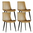 thumbnail image 4 of Resenkos Modern Brown PU Leather Dining Chair Set with Carbon Steel Legs for Home or Conference Room, Brown, 4 of 11