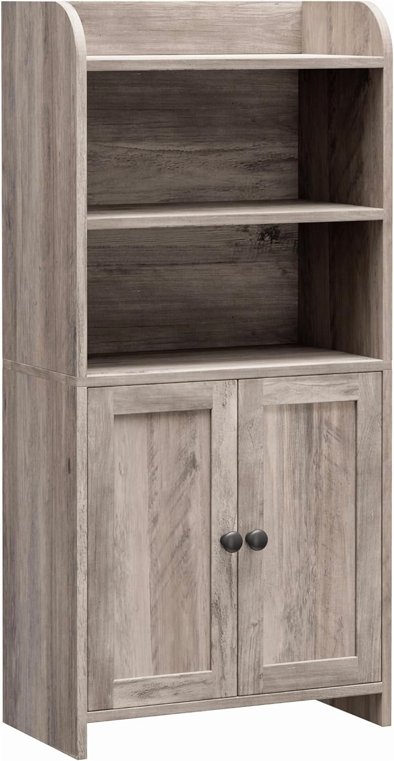 Small Bathroom Storage Cabinet, Freestanding Toilet Paper Storage with 2 Doors and Shelves, Bathroom Organizers and Storage for Small Spaces, Laundry Room, 7.9" D x 14.6" W x 31" H, Greige