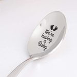 

Engraved Spoon - Pregnancy Announcement Gift | We are Having A Baby Expecting Parent Gift For Him / Her | Pregnancy Baby Reveal Gift Ideas For Husband | New Mom Gift | Engraved Spoon Gift - 7 Inch