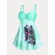 thumbnail image 1 of Tankini con Estampado de Mariposa en Talla Extra Rosegal Camisetas tallas grandes, 1 of 5