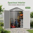 thumbnail image 5 of Lofka 6x4 FT Resin Outdoor Storage Shed with Floor, Lockable Waterproof UV Protected Large Garden Shed for Backyard Patio Lawn Gray, 5 of 10
