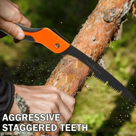 Heavy Duty Folding Pruning Saw – SK5 Curved Blade with Triple-Cut Razor Teeth for Tree Trimming, Wood Cutting, Camping, and Gardening