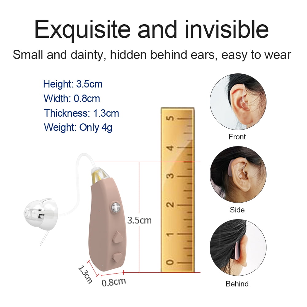 Personal Sound Amplifier for Ears,Rechargeable in-Ear Sound Amplifier(Beige)