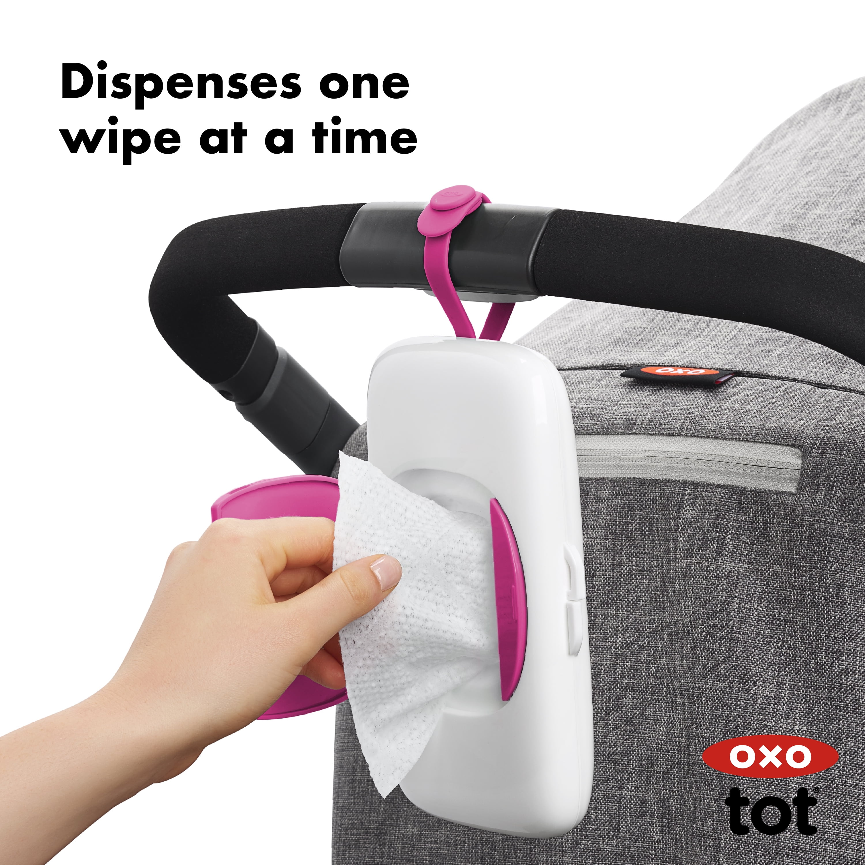 OXO Tot Travel Baby Wipes Dispenser, Pink, 1 Count