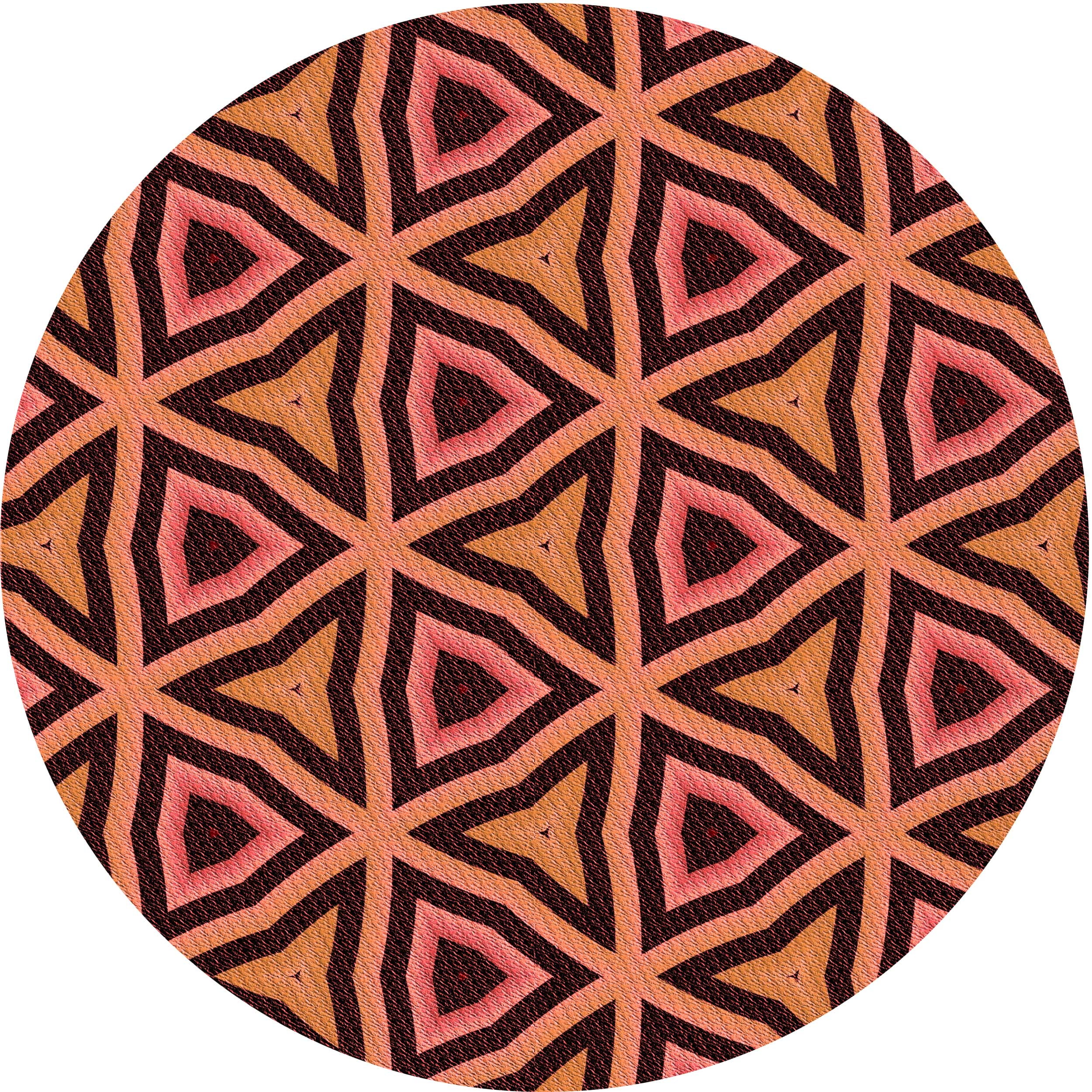 Ahgly Company Machine Washable Indoor Round Transitional Bright Orange ...