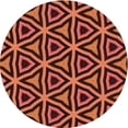 thumbnail image 1 of Ahgly Tapis Rond Lavable en Machine Intérieur Transitionnel Orange Vif, 6 Pieds Rond, 1 of 7