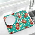 thumbnail image 4 of Rubber Dish Drying Mat for Kitchen Counter Large Boho Flowers Washable Quick Home Coffee Pad Fit Under Sink,Bar,Utensils 18x24in, 4 of 5