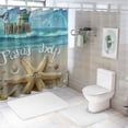 thumbnail image 7 of Orinice  Beach Shower Curtain, Summer Rustic Vintage Wood Ocean Quotes Words Fabric Decor Bathroom Curtains, Nautical Coastal Theme Shower Curtain Set with Hooks  69x72, 7 of 7