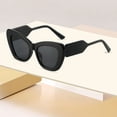 thumbnail image 3 of HEVRJEWJD Womens Cute Fashion Square Cat Eye Sun Glasses | Stylish Thick Frame, Unique Colorful for Driving, Daily Wear, Beach Black1 14.5cm, 3 of 3