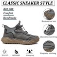 thumbnail image 2 of Men's Casual Genuine Leather Shoes Outdoor Lightweight Breathable Hand-Stitched Boots for Driving Walking Classic Shoes Gray 7 US, 2 of 7