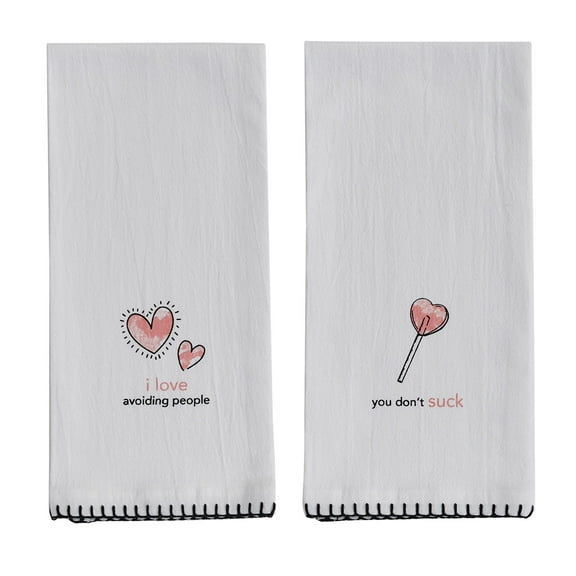 Split P I Love Avoiding People Dishtowel Bundle of 2