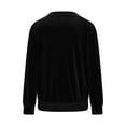 thumbnail image 6 of QATAINLAV Womens Velvet Shirts Casual Crewneck Long Sleeve Shirts Solid Color Pullover Sweatshirts Athletic Tops, Black, L, 6 of 7