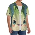 thumbnail image 2 of JUNZAN Mens Casual Button Down Shirts Short Sleeve Adorable Kawaii Fennel Character Print Shirt-Small, 2 of 5