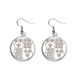 thumbnail image 1 of El arte barroco Black White Lion Leaf Shield Pendientes pendientes de plata colgantes joyas señora Unbranded M, 1 of 3
