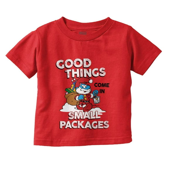 Santa Papa Smurf Christmas Presents Toddler Boy Girl T Shirt Infant Toddler Brisco Brands 18M