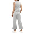 thumbnail image 4 of BLOCLOALO 2 Piece Lounge Set Sleeveless Tops Fashion Solid Color Women's Half Summer Half High Neck Trousers Two Set Tunic Tops Sweatpants and Sweatshirt Set Soft Lounge Sets for Women Gy4 S, 4 of 5