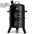 Vertical Home Charcoal BBQ Griller Smoker Fire Pit With BuiltIn