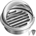 thumbnail image 1 of Grille de Ventilation, Évent d'Air en Acier Inoxydable, Sortie d'Air Murale Ronde en Acier Inoxydable avec Moustiquaire, Évent d'Air Rond Épaissi en Acier Inoxydable, 1 of 5