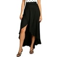 thumbnail image 1 of Hanerdun Women Solid Pleated A-Line Skirts Female Split Beach Skirt Black M, 1 of 5