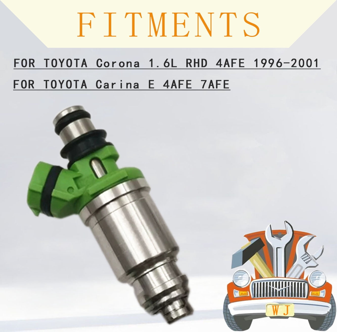 Pack of 4PCS Fuel Injector 23250-16170 23209-16170 Compatible with TOYOTA CORONA 1.6L RHD 4AFE 1996-2001