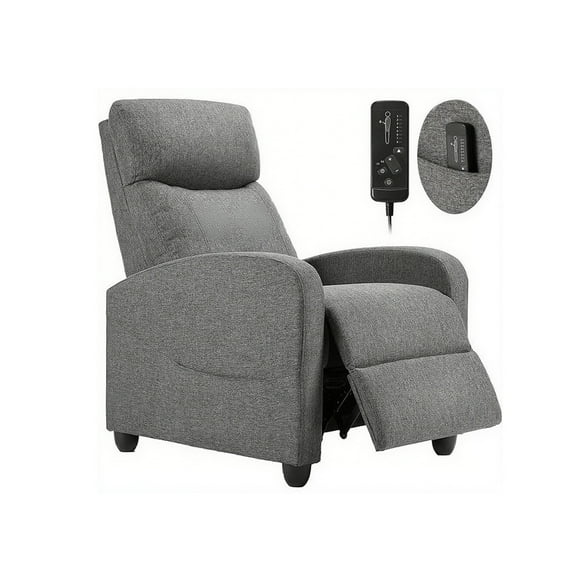 CONCETTA Massage Recliner Sofa Chair, 160° Reclining, Vibration Massage, 275lb Capacity, Grey