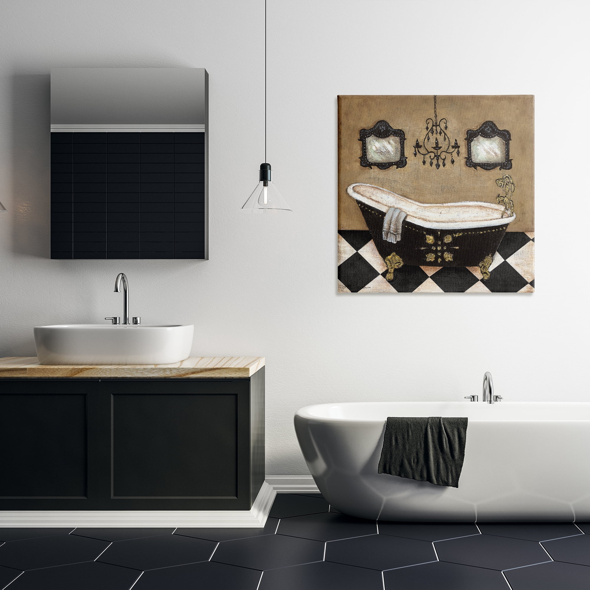 Stupell Industries Elegant Vintage Bathtub Canvas Wall Art, design by Janet Tava
