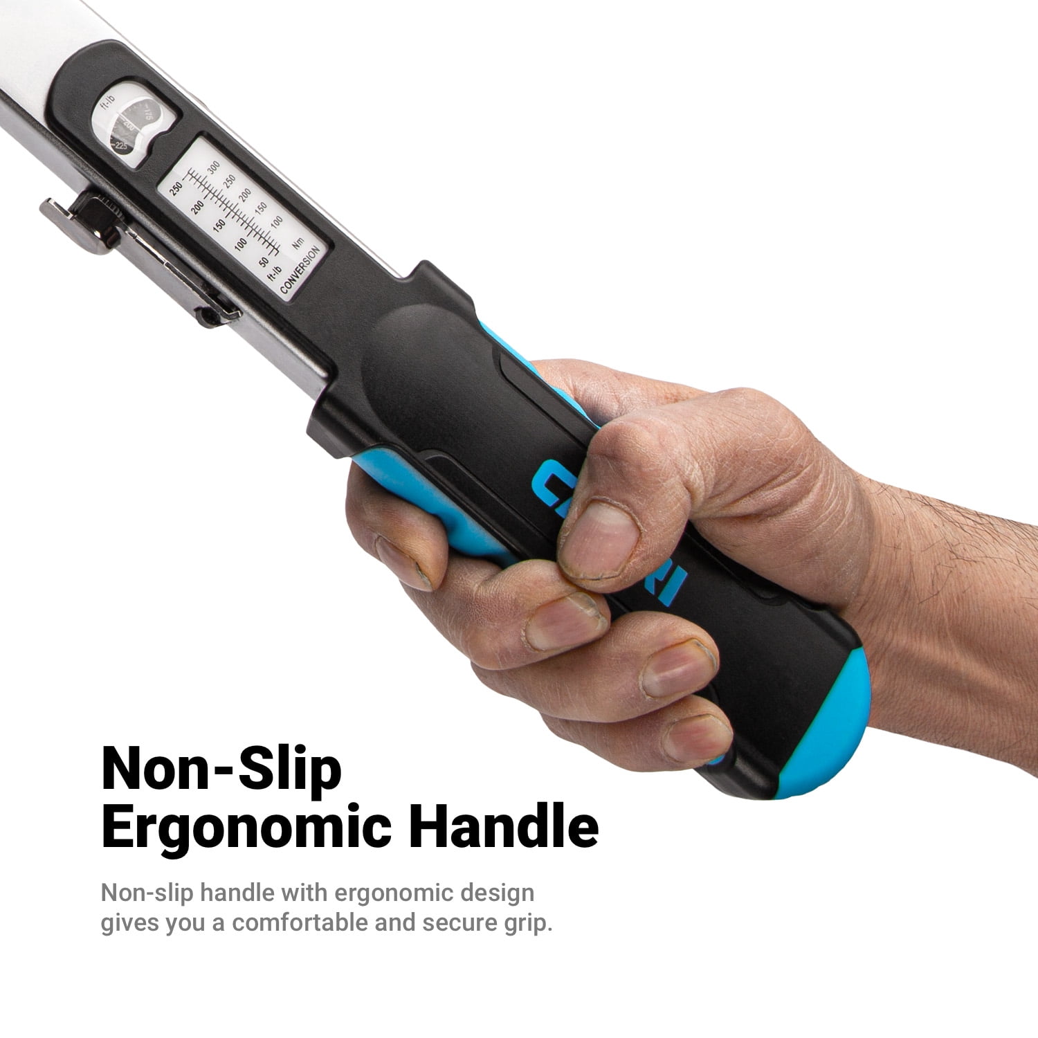Capri Tools 1/2 in. Drive Flex-Head Split Beam Torque Wrench, 50-250 ft. lbs.