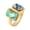 Gold Paua Shell, variant on 18K-Plated Stainless Steel Rectangle Square Adjustable Cuff Ring Silver White Shell R188