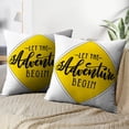 thumbnail image 4 of LALILO Throw Pillow Covers Adventure Lettering Yellow Road Sign Adventure Cushion Cover 18" x 18", 2 Pack, 4 of 6