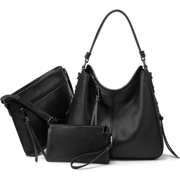 Realer Women Tote Bags for Work 3Pcs Hobo Bag Purses Pu Leather
