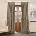 thumbnail image 2 of Homi Drapes Double Pinch Pleated Velvet Curtains Thermal Insulated Room Darkening Drapes for Bedroom/Livingroom Along with 1 Panels,Tiebacks,Hooks (Taupe, 30"x108"), 2 of 6