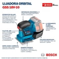 thumbnail image 2 of Lijadora Inalámbrica Bosch GSS 18V-10 + Linterna Led + 2 Bat, 2 of 5