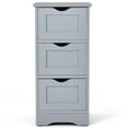 thumbnail image 6 of Topbuy 3-Drawer Bathroom Floor Cabinet Freestanding Side Storage Organizer w/Cut-Out Handle Gray, 6 of 6