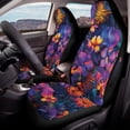 thumbnail image 4 of Uourmeti Tropical Floral Front Seat Covers for Automobile, Easy to Install Waterproof Stretch Polyester Fabric Automotive Seat Protectors, Set of 2 for Truck and Car Interior, 4 of 11