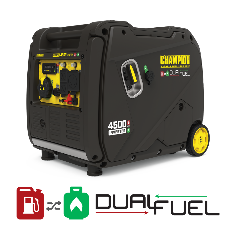Champion 4500Watt Portable Dual Fuel Inverter Generator with Quiet