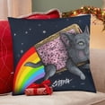 thumbnail image 4 of NYAN CAT Fundas de almohada de terciopelo con tema, regalos de funda de almohada, decoración para el hogar, cojín de lanzar, regalo de cumpleaños para fans y parejas. 50cm x 50cm., 4 of 6