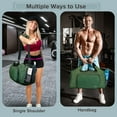 thumbnail image 2 of Gym Bags for Men Women, Sports Duffle Bag, Travel Gym Bag with Shoes Compartment and Wet Pocket, Foldable, Lightweight for Travel, Gym, Yoga, 2 of 12