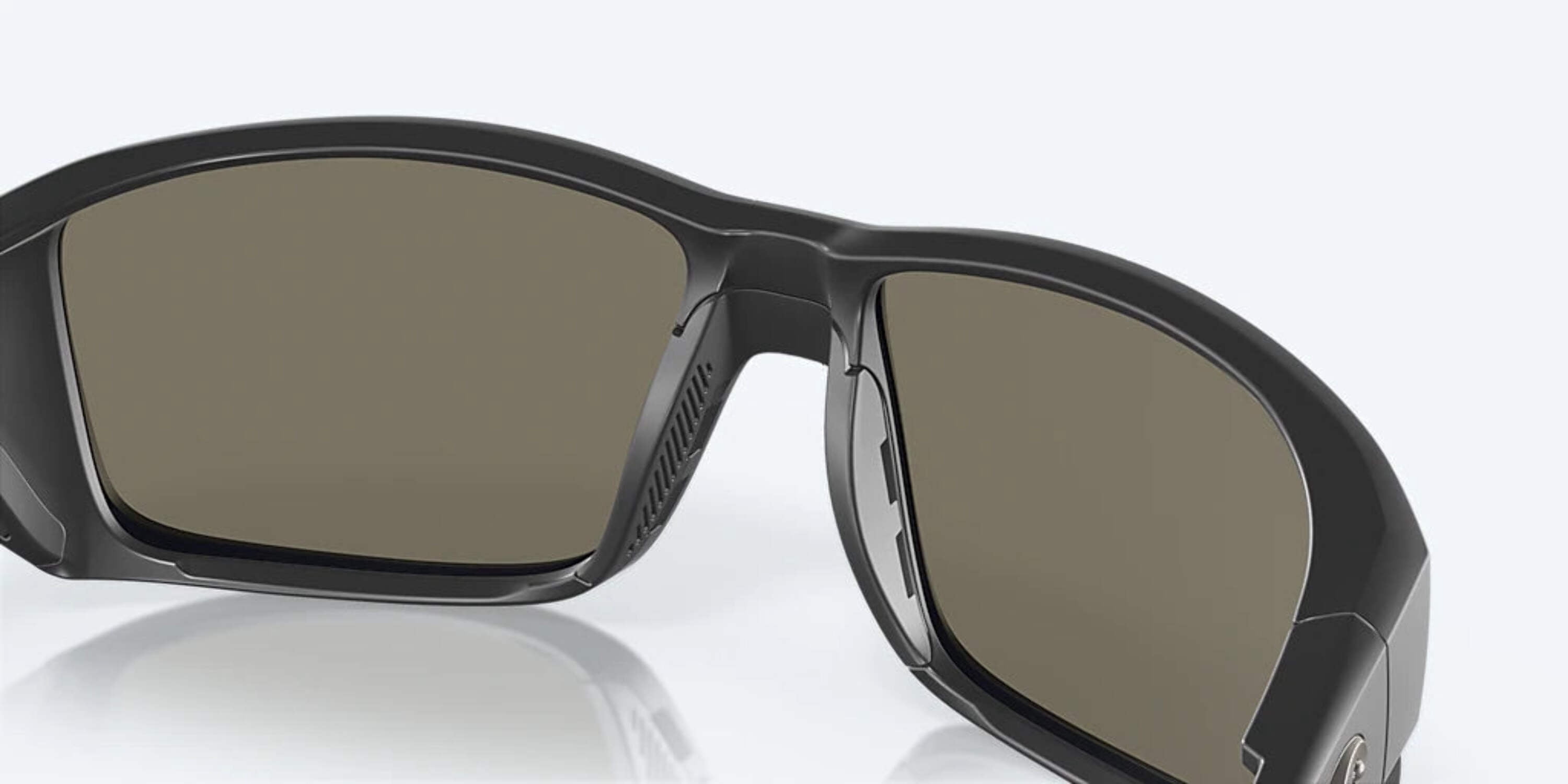 Costa Del Mar Men's Tuna Alley Pro Rectangular Sunglasses, Black/Polarized Blue Mirrored 580G, 60 mm