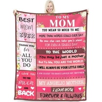 Blanket Gifts for Mom, Mom Birthday Gifts from Daughter & Son, I Love You Present Throw Blanket Mom, Sweet Blanket Gift for Mothers Day, Christmas, Valentine's Day, Anniversary 60" × 50"