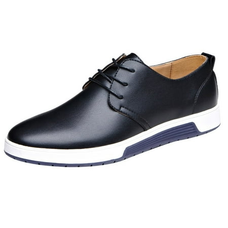 IUJSOY Plain Toe Oxford Shoes for Men Business Formal Derby Dress Sneakers Black 10.5