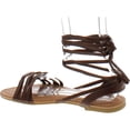 thumbnail image 3 of Spirit Moda Olivia-18 Over Toe Strap Sandals Wrap Around Womens Lace-Up Casual Roman Strappy, 3 of 4