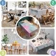 thumbnail image 4 of Colorful Floral Pattern Rectangle Tablecloth 60"x84",Waterproof Polyester Rectangle Table Cloth, Wipeable Spillproof Polyester Tablecloth for Dining, Camping, Indoor and Outdoor, 4 of 5